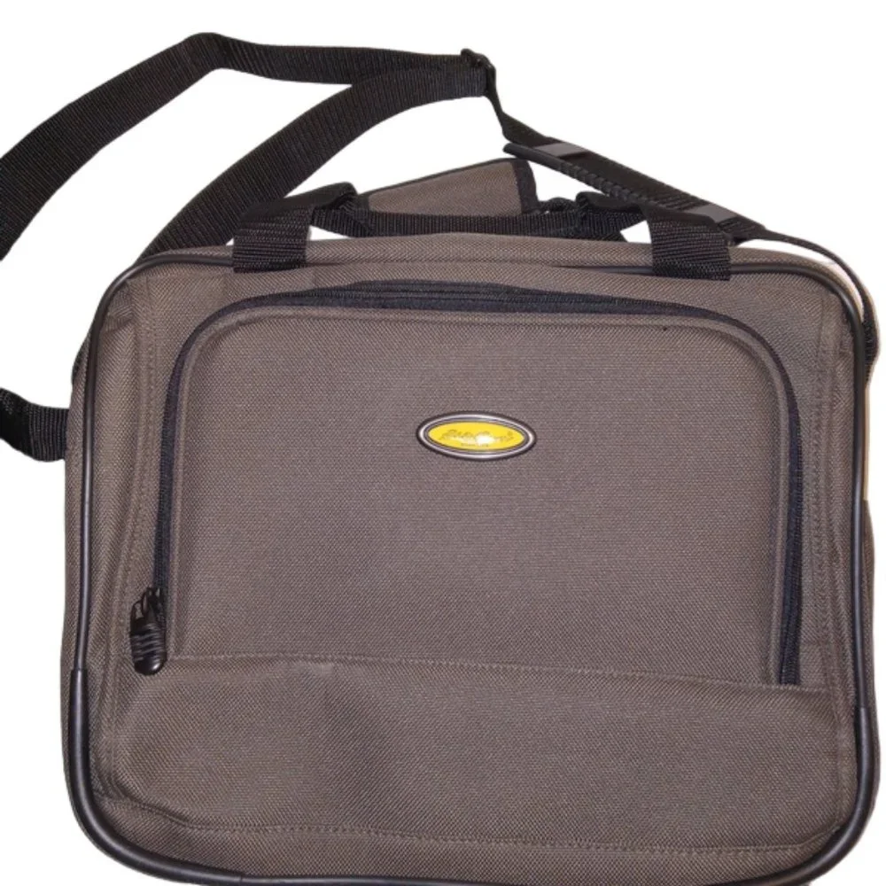Eddie Bauer Juniper Green Canvas Travel Messenger Luggage Bag EUC